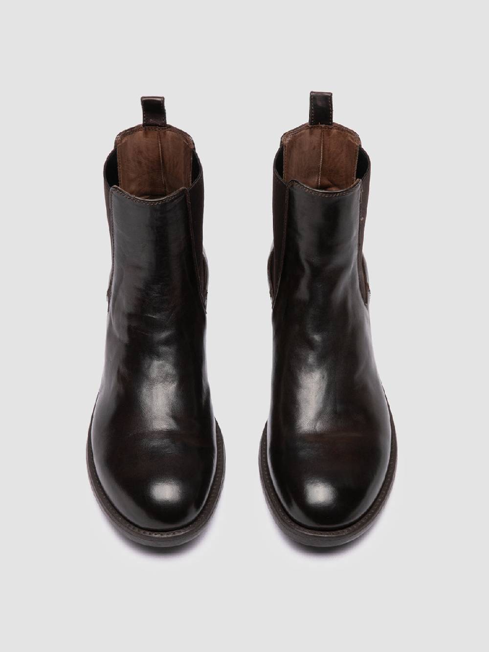 Officine Creative SARGEANT 006 Stivaletti Chelsea in Pelle Marrone Enormi sconti