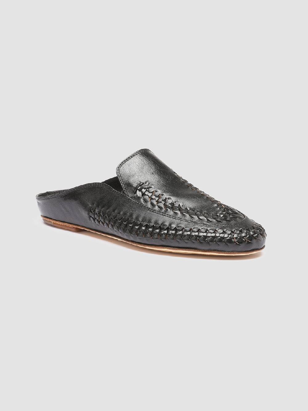 Officine Creative BESSIE 008 Sabot in Pelle Nera Officina