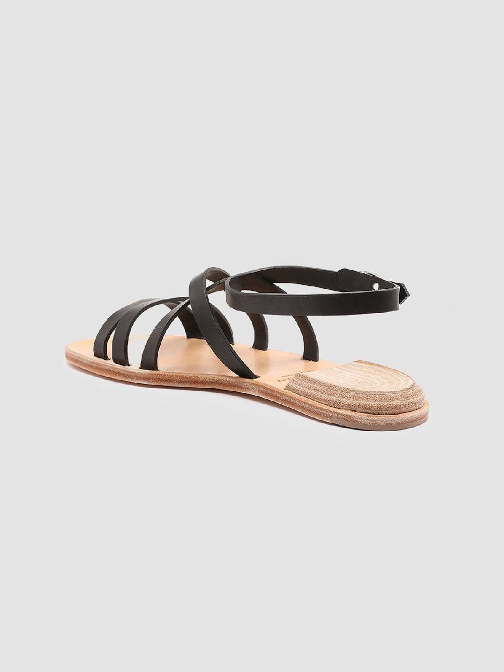 Officine Creative CONTRAIRE 004 Sandali in Nappa Nera Black Friday Prezzi