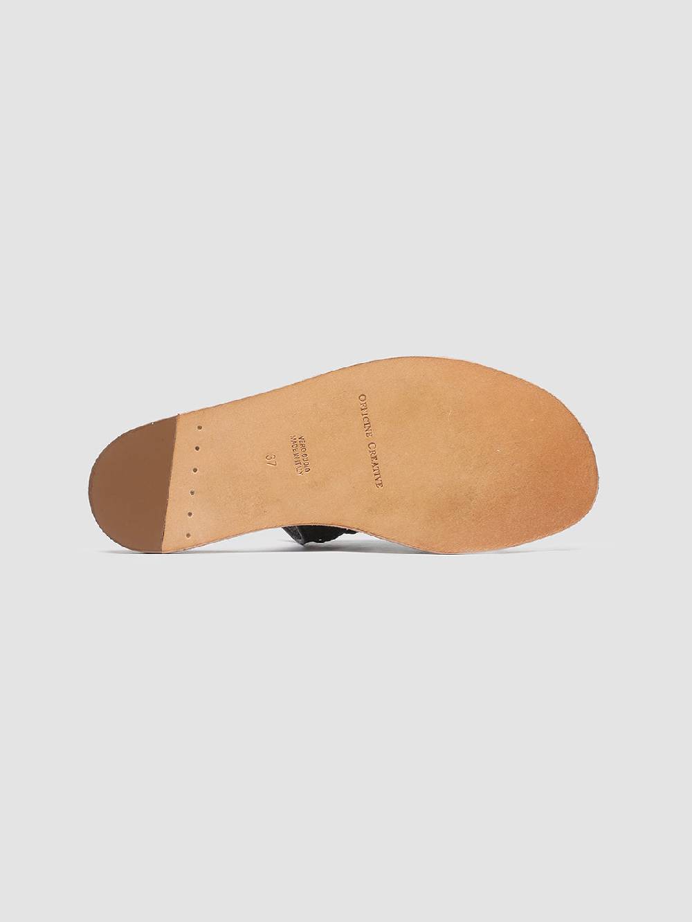 Officine Creative CONTRAIRE 008 Sandali in Pelle Nera Duty-free