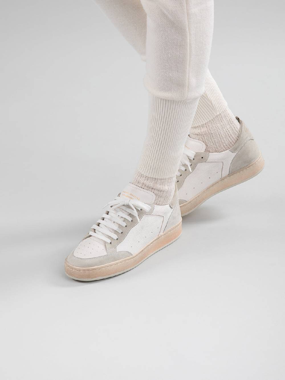 Officine Creative MAGIC 101 Sneakers in Pelle e Camoscio Bianco Nuovo
