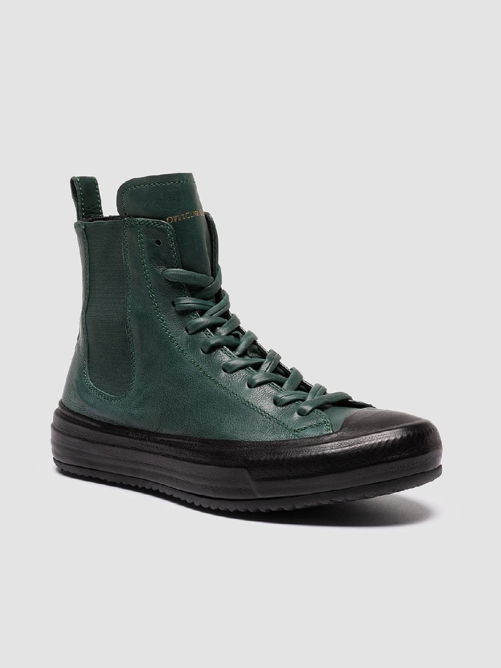 Officine Creative MES 103 Sneaker Alte in Pelle Verde Negozi Online