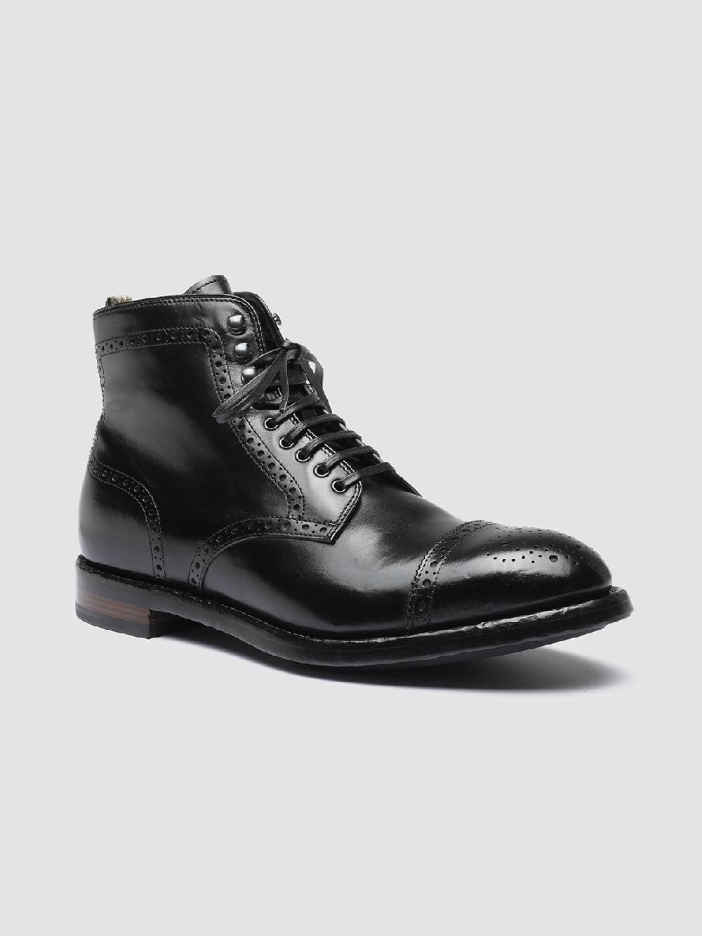 Officine Creative TEMPLE 004 Stivaletti in Pelle Nera Promozione Limitata