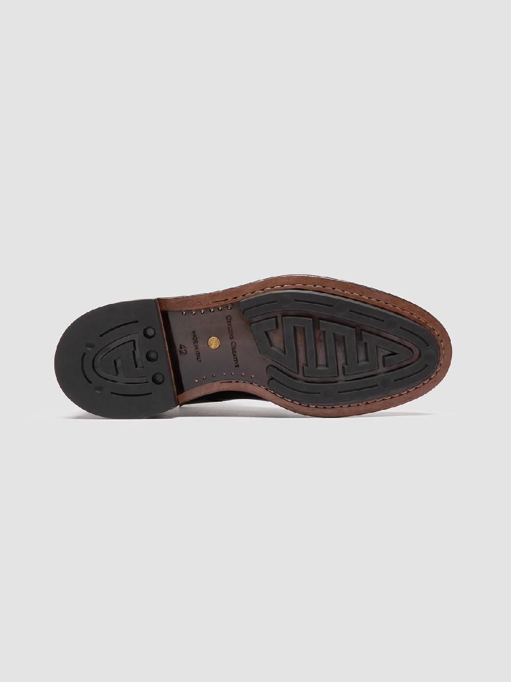 Officine Creative TEMPLE 006 Stivali Stringati in Pelle Marrone Prezzo Ridotto