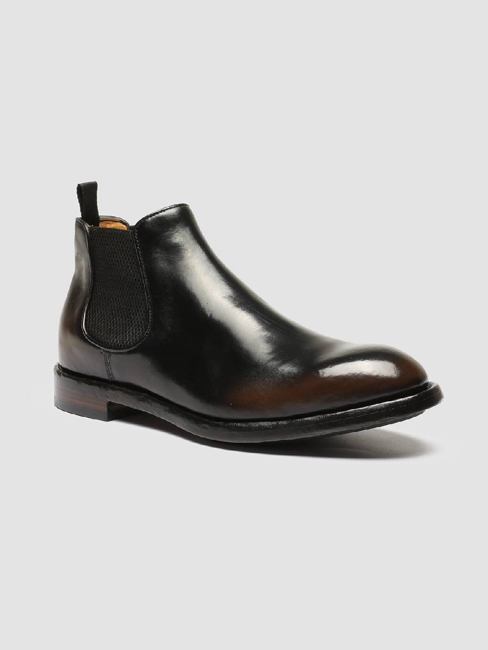Officine Creative TEMPLE 008 Stivaletti Chelsea in Pelle Marrone Sottocosto