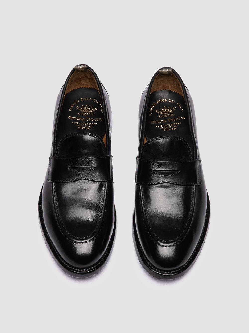 Officine Creative TULANE 002 Mocassini Penny in Pelle Nera Offerta