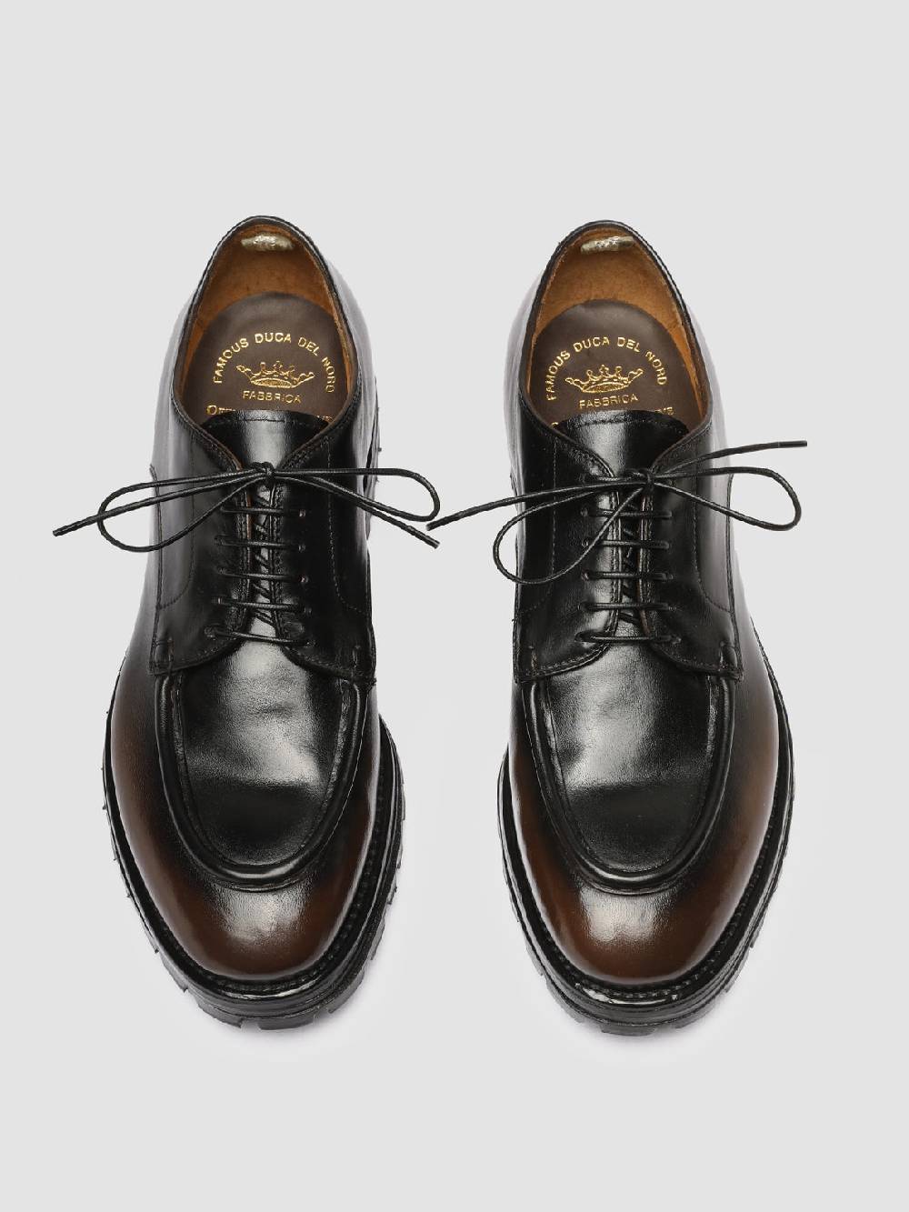 Officine Creative VAIL 009 Dark Brown Leather Derby Shoes Economico