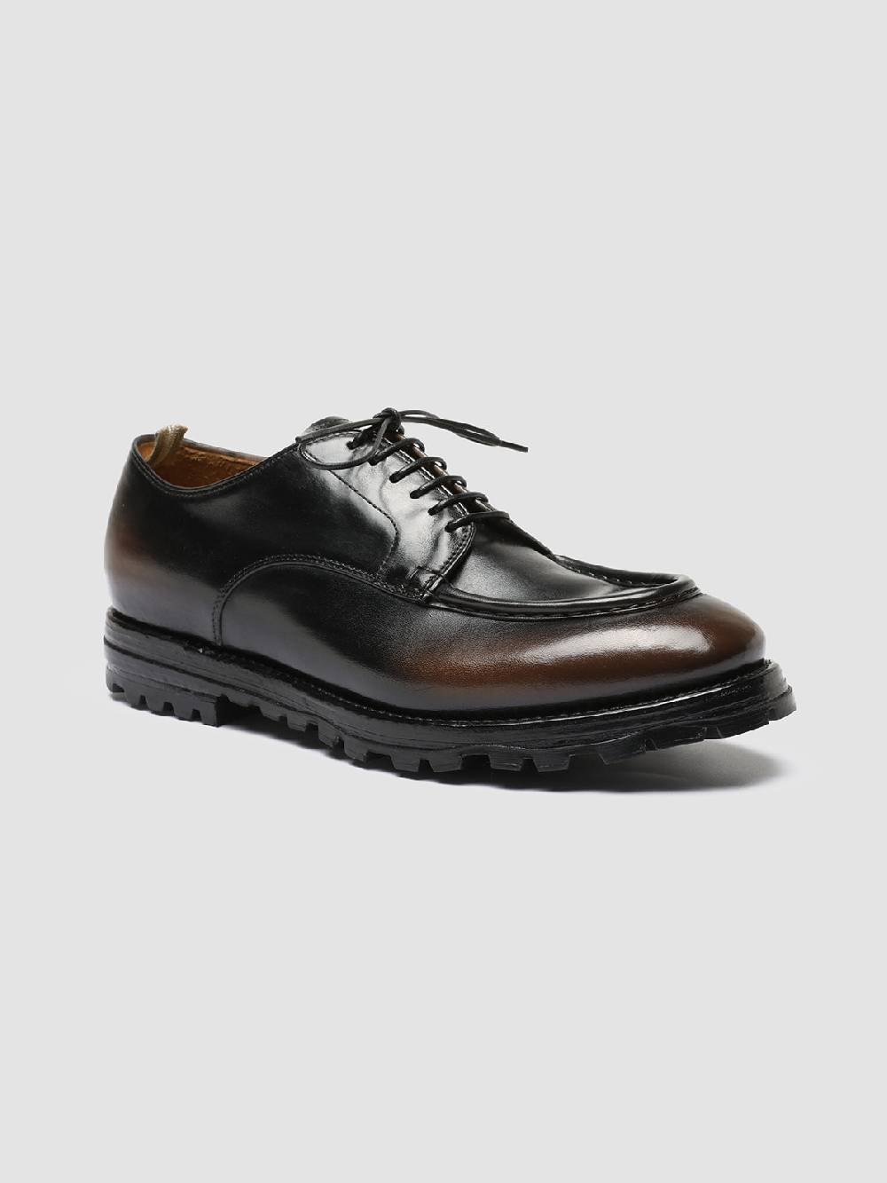 Officine Creative VAIL 009 Dark Brown Leather Derby Shoes Economico