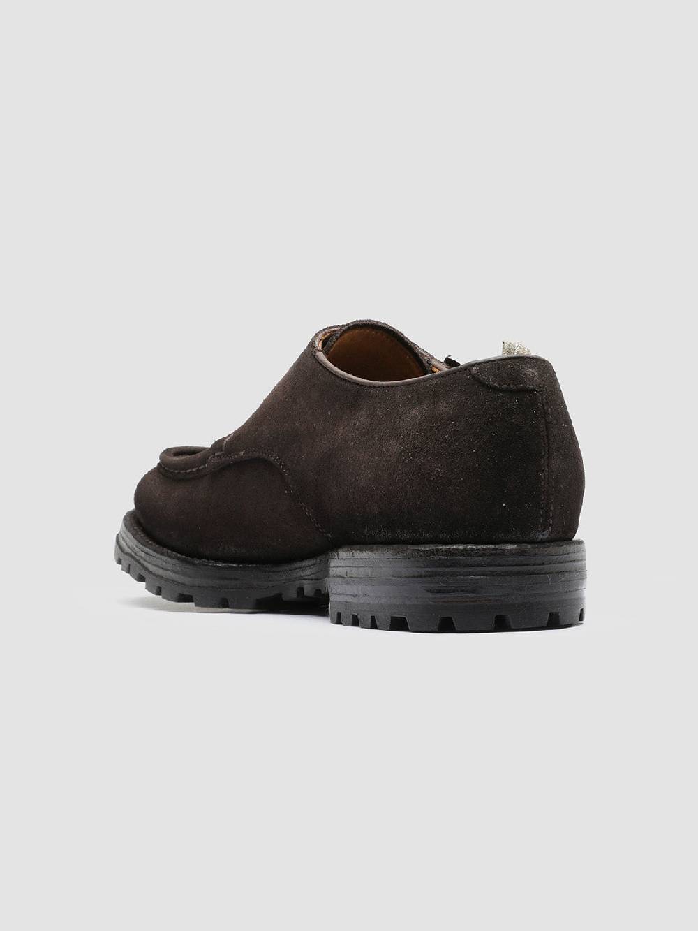 Officine Creative VAIL 012 Dark Brown Suede Monk Shoes In Vendita
