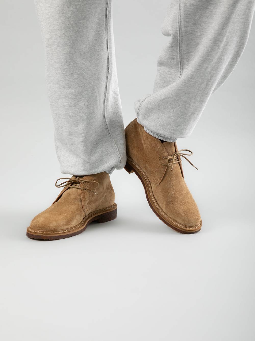 Officine Creative HOPKINS CREPE 114 Stivali Chukka in Pelle Scamosciata Tortora Spedizione gratuita