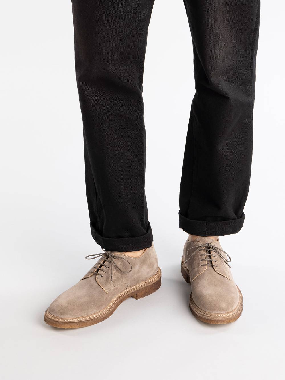 Officine Creative HOPKINS CREPE 115 Scarpe Derby in Pelle Scamosciata Tortora Sconto di tempo limitato