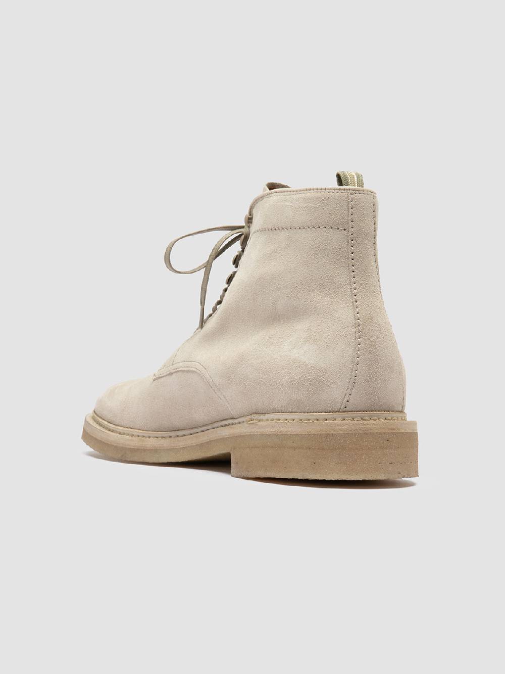 Officine Creative HOPKINS CREPE 116 Stivaletti Stringati in Pelle Scamosciata Avorio Negozio online di fabbrica