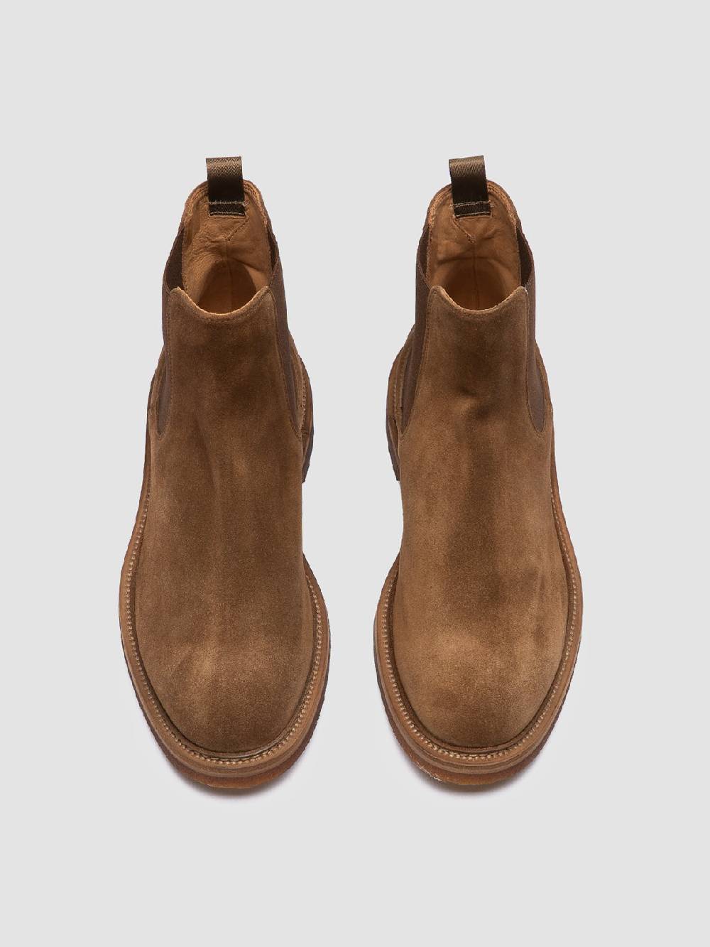Officine Creative HOPKINS CREPE 121 Stivaletti Chelsea in Pelle Scamosciata Marrone Prezzo di fabbrica