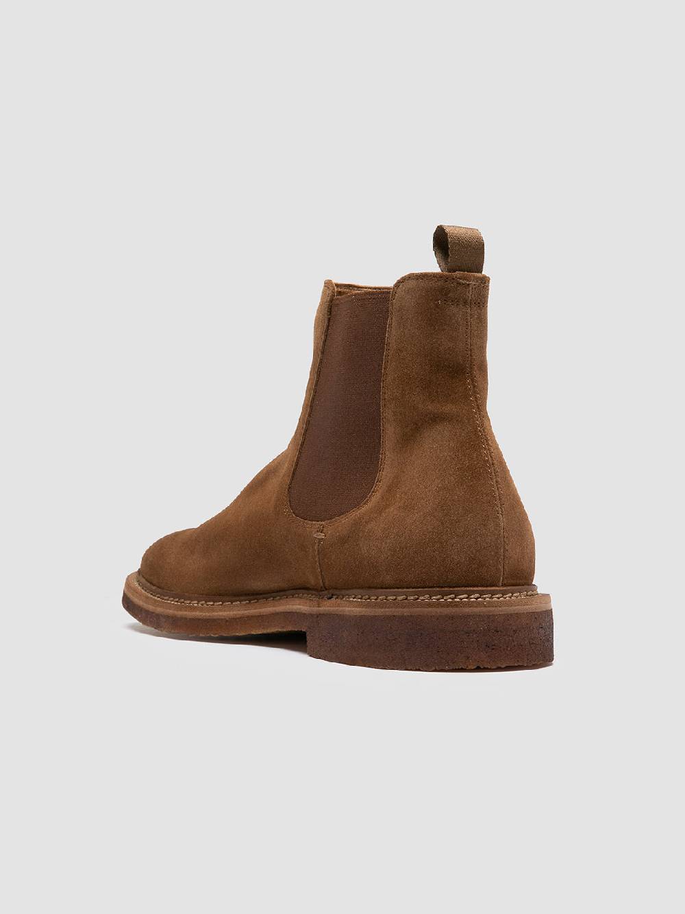 Officine Creative HOPKINS CREPE 121 Stivaletti Chelsea in Pelle Scamosciata Marrone Prezzo di fabbrica