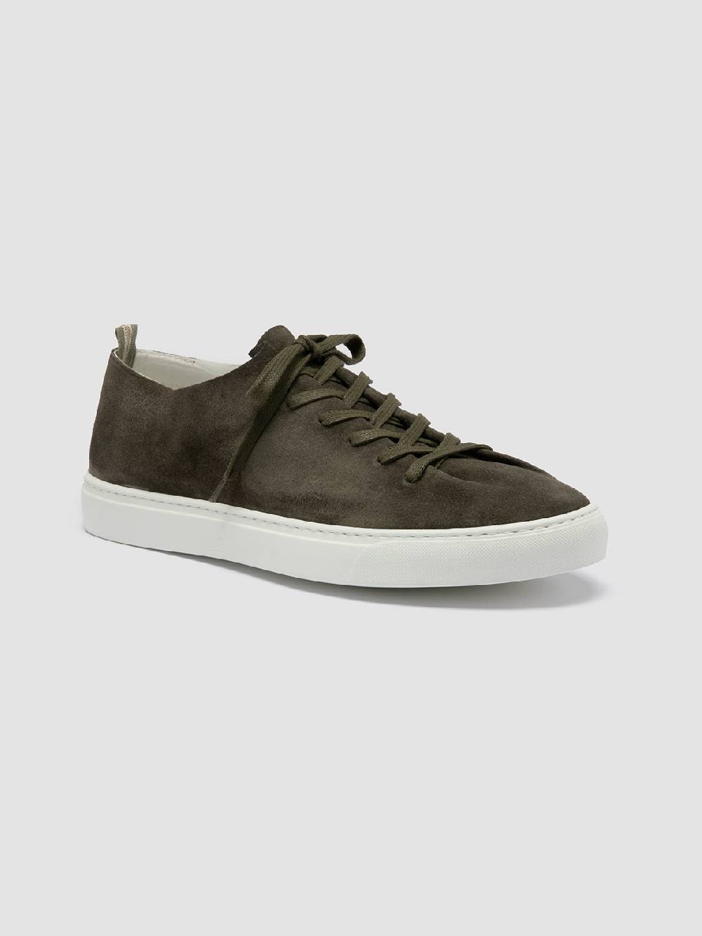 Officine Creative LEGGERA 001 Sneakers Basse in Pelle Scamosciata Verde Flash Sale