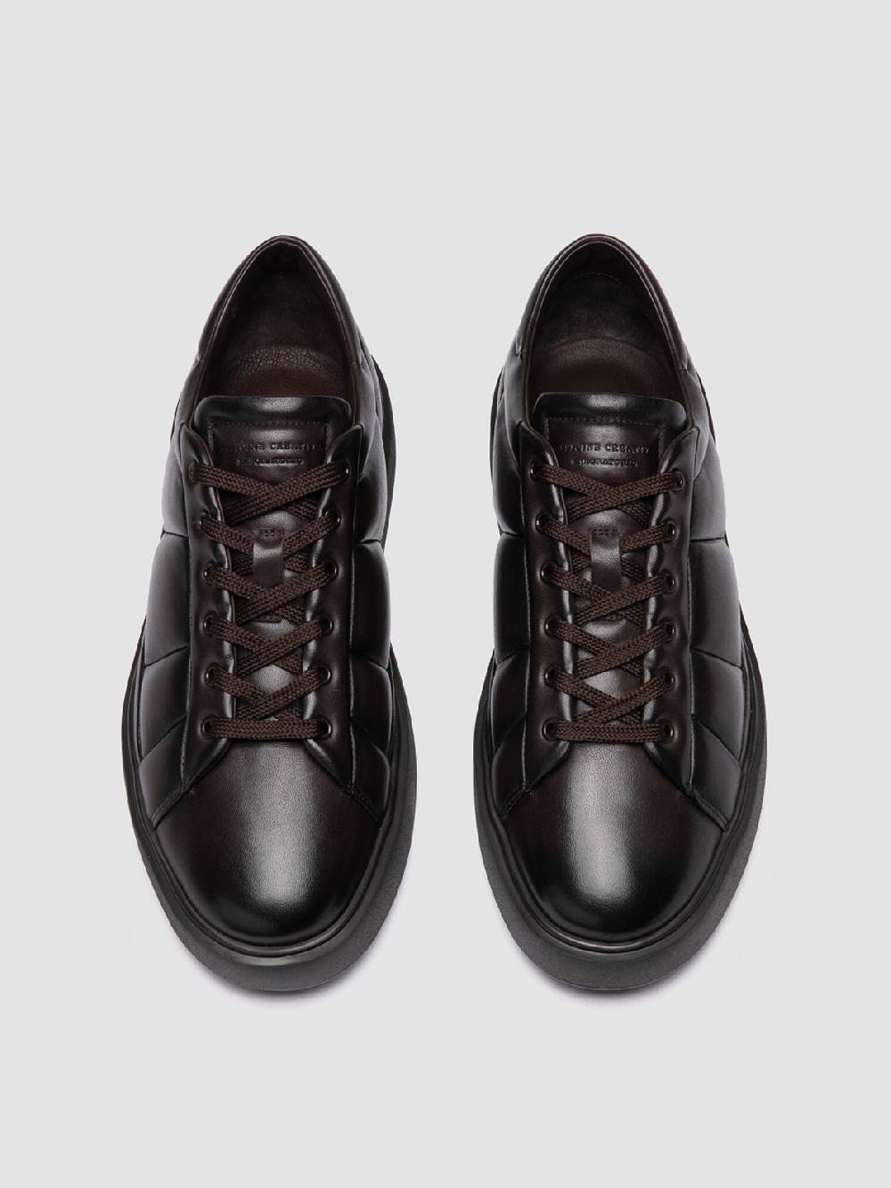 Officine Creative LEISURE 001 Sneaker Basse in Pelle Marrone Offerta esclusiva