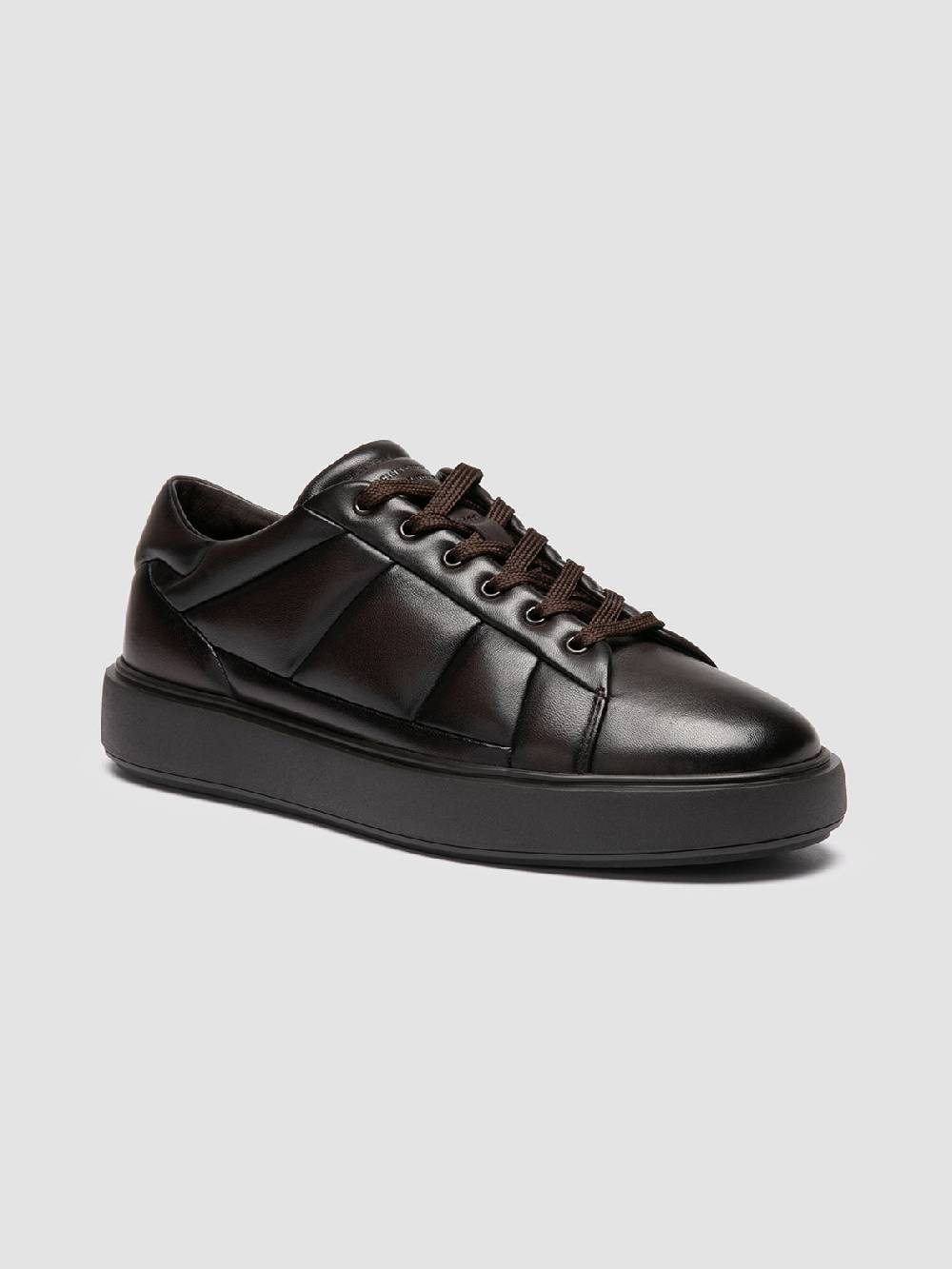 Officine Creative LEISURE 001 Sneaker Basse in Pelle Marrone Offerta esclusiva