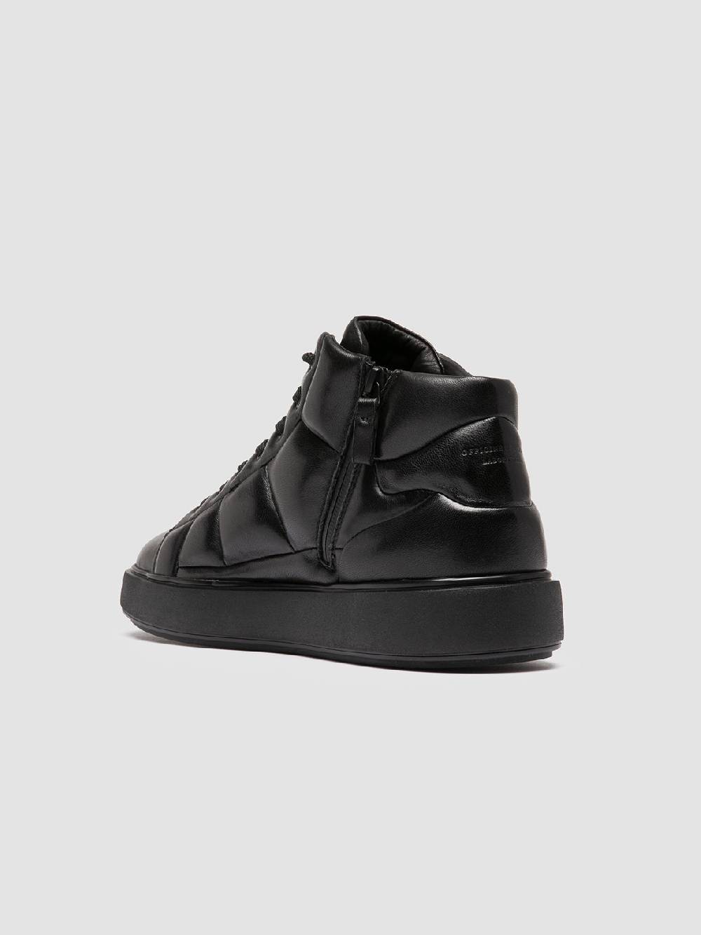 Officine Creative LEISURE 002 Sneaker Alte in Pelle Nera Vendite stagionali