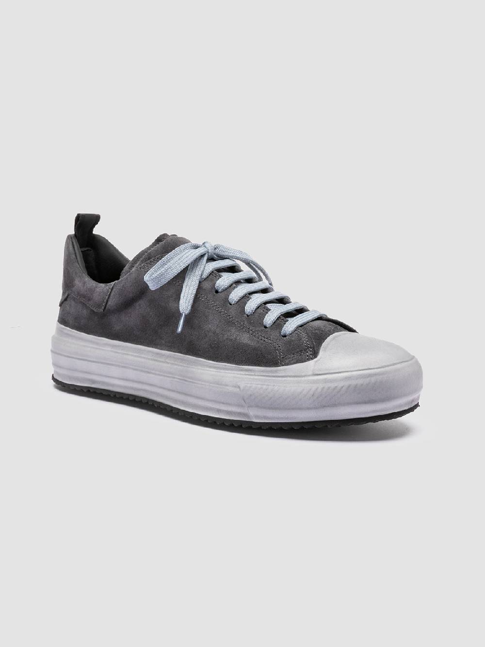 Officine Creative MES 009 Sneakers Basse in Pelle e Suede Grigia Offerta natalizia
