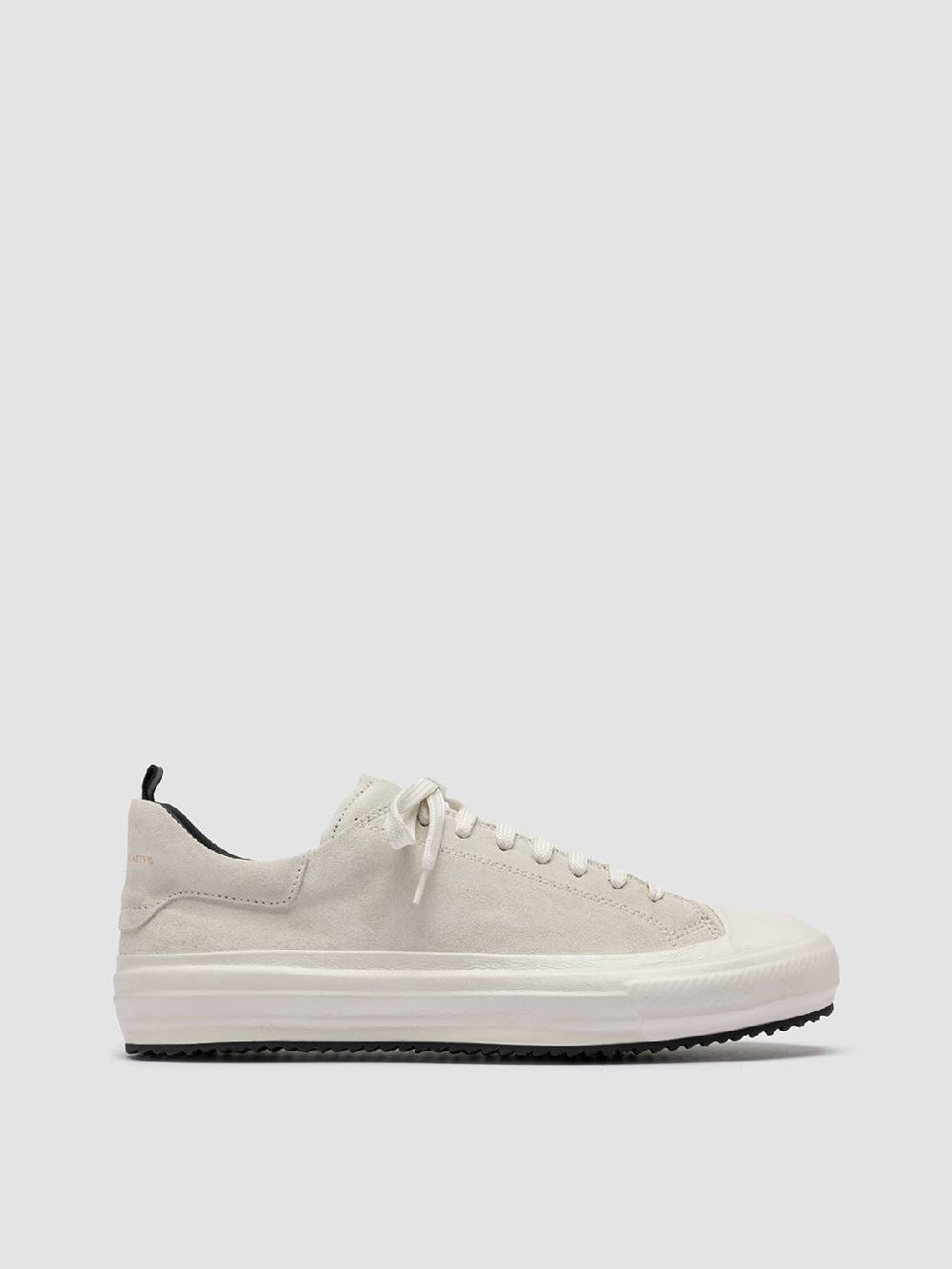 Officine Creative MES 009 Sneakers Basse in Pelle e Suede Bianca Offerta Giorno del Papà