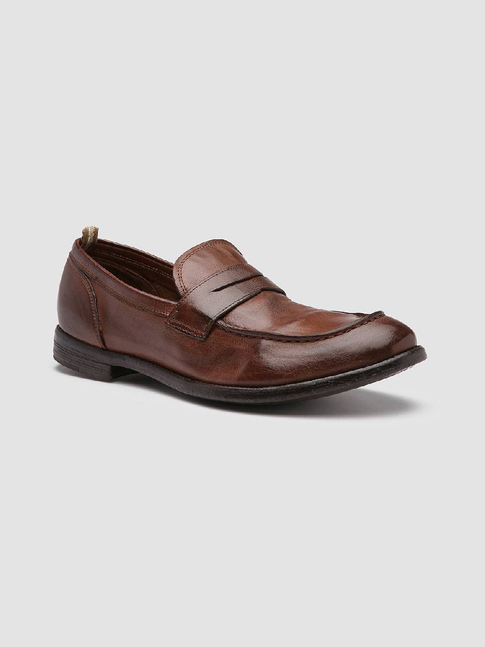 Officine Creative ARC 509 Mocassini Penny Loafer in Pelle Marrone Smaltimento dello stoccaggio