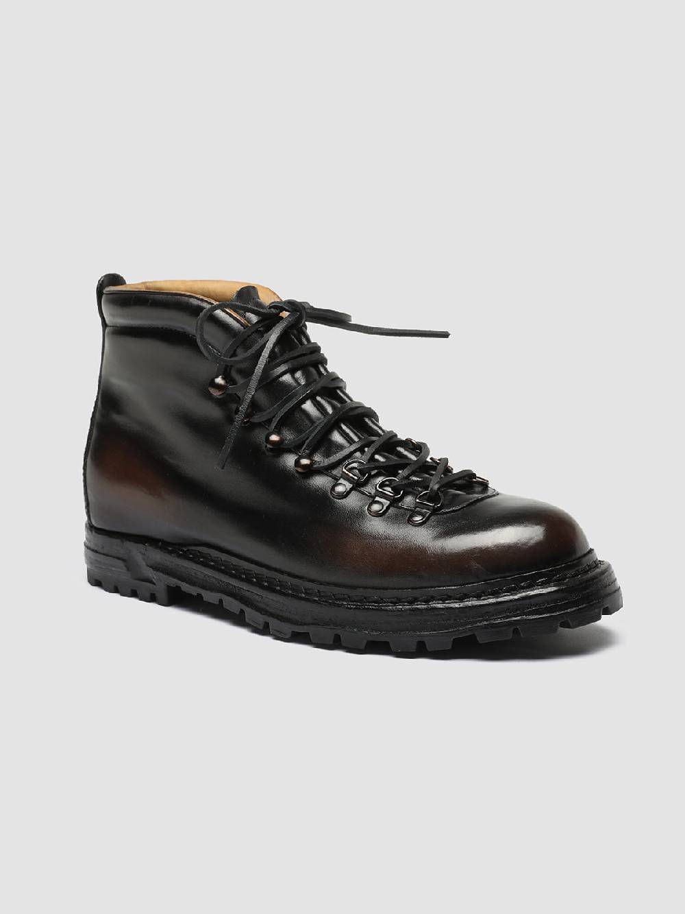 Officine Creative ARTIK 001 Stivali Stringati in Pelle Marrone Liquidazione