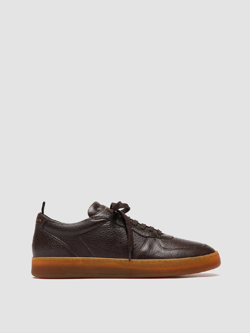 Officine Creative ASSET 001 Sneaker Basse in Pelle Marrone Offerte speciali