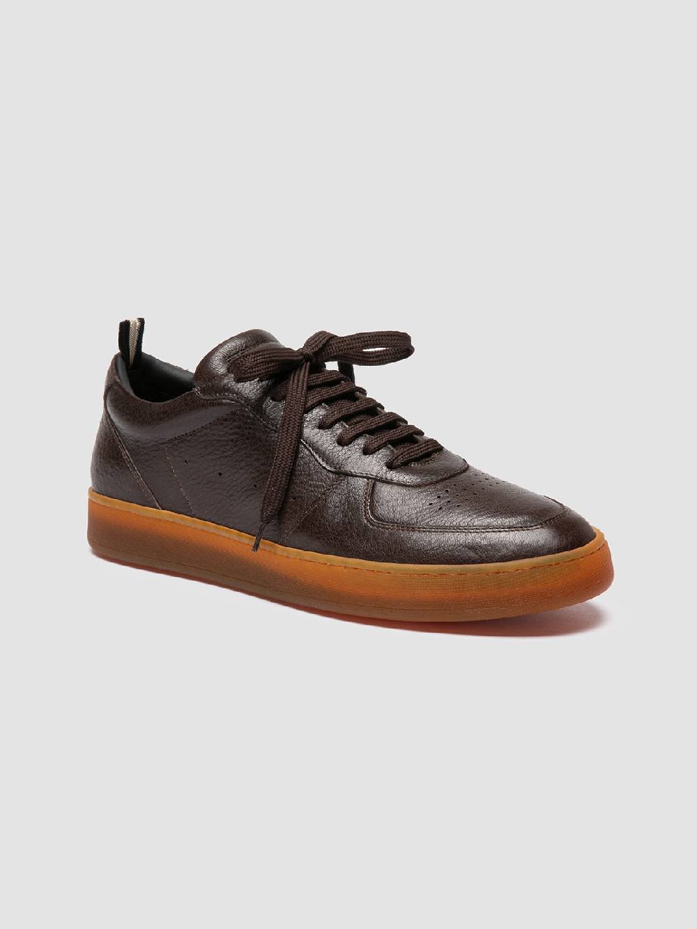 Officine Creative ASSET 001 Sneaker Basse in Pelle Marrone Offerte speciali