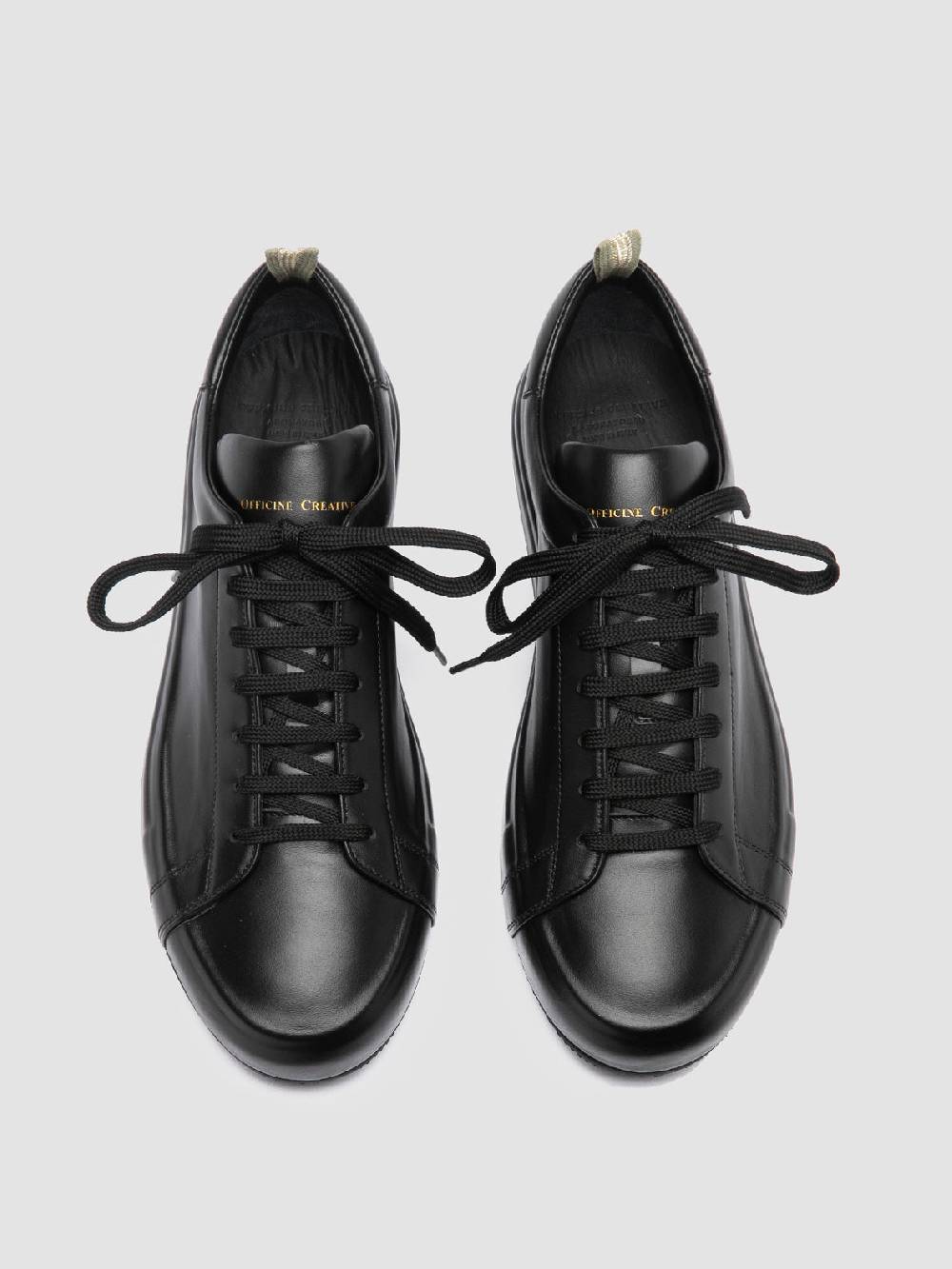 Officine Creative EASY 001 Sneakers Basse in Pelle Nera Sconti VIP