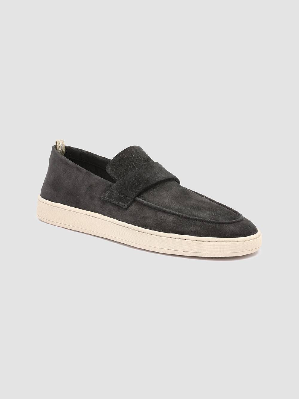 Officine Creative HERBIE 001 Mocassini Penny Loafer in Pelle Scamosciata Nera Offerta settimanale