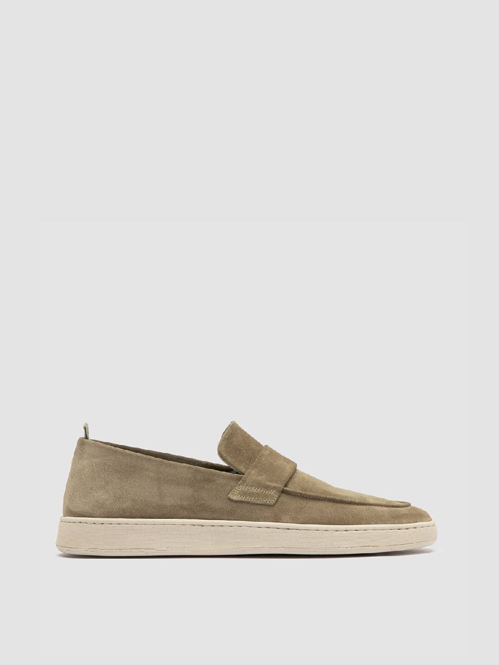 Officine Creative HERBIE 001 Mocassini Penny Loafer in Pelle Scamosciata Tortora Rilascio limitato