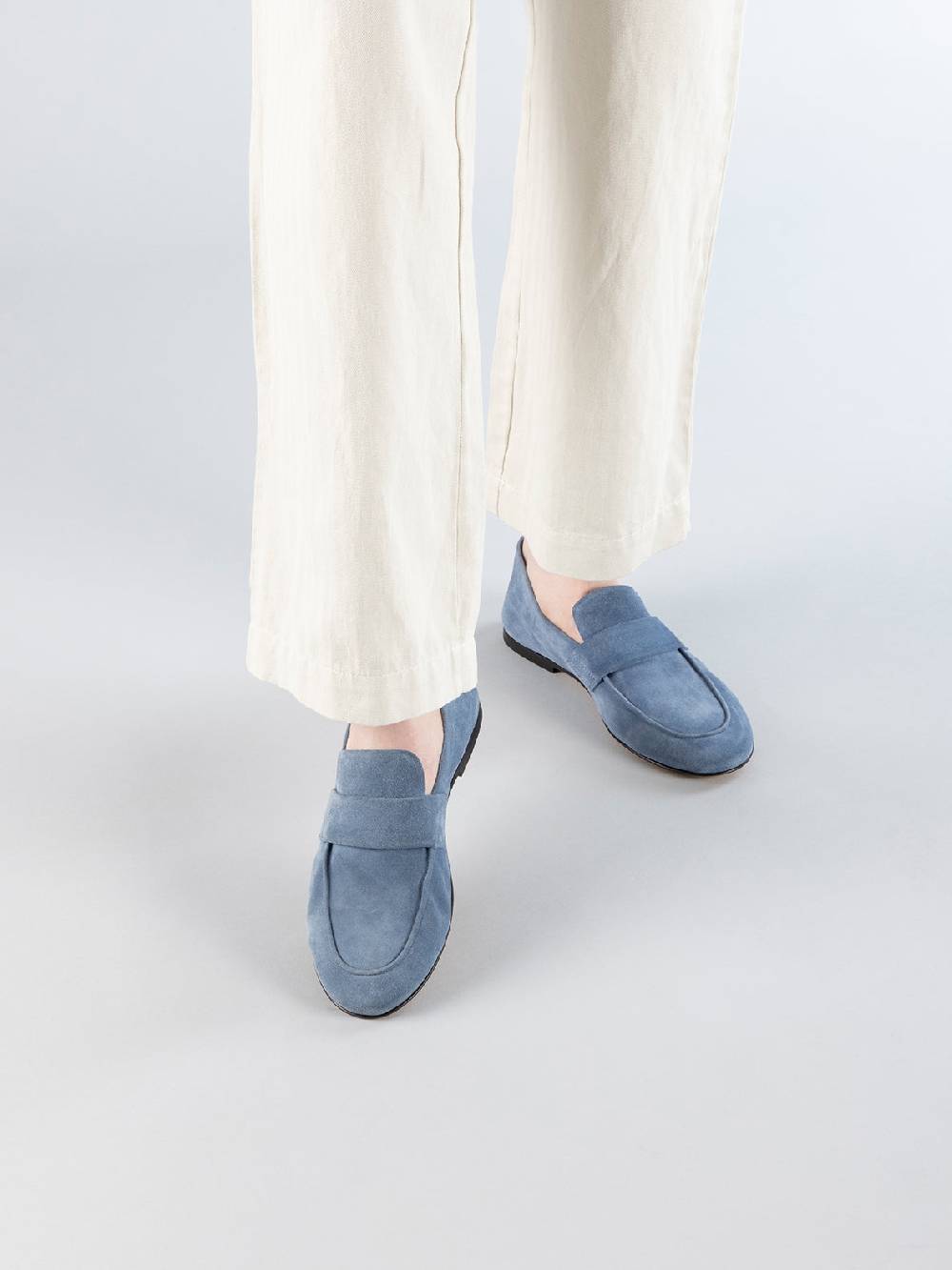 Officine Creative BLAIR 001 Mocassini in Pelle Scamosciata Blu ACQUISTA ORA