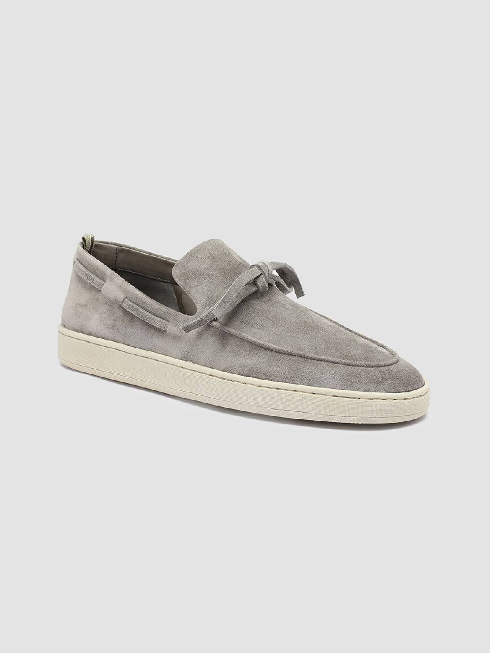 Officine Creative HERBIE 003 Mocassini da barca in Pelle Scamosciata Grigia Offerta speciale della fabbrica