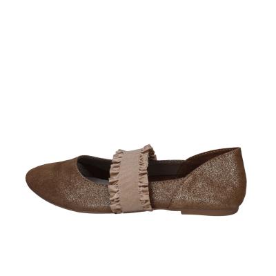 ﻿scarpe donna CAFè NOIR ballerine platino pelle scamosciata oro BC608 Offerte
