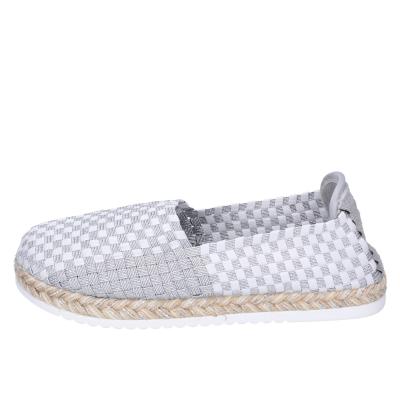 scarpe donna CAFè NOIR espadrillas argento tessuto bianco MEA901 BF480 Negozio