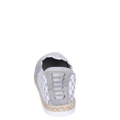 scarpe donna CAFè NOIR espadrillas argento tessuto bianco MEA901 BF480 Negozio