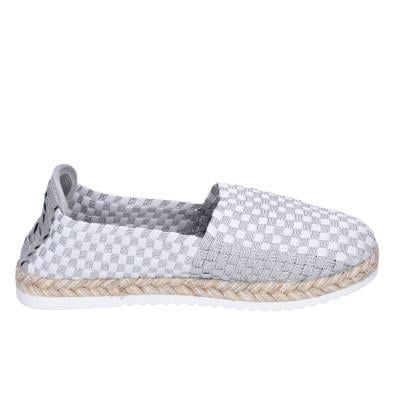 scarpe donna CAFè NOIR espadrillas argento tessuto bianco MEA901 BF480 Negozio