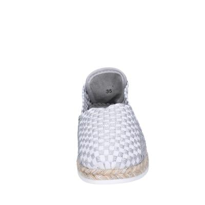 scarpe donna CAFè NOIR espadrillas argento tessuto bianco MEA901 BF480 Negozio