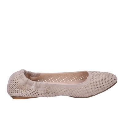 scarpe donna CAFè NOIR ballerine beige camoscio strass MEL501 BF513 In Saldo
