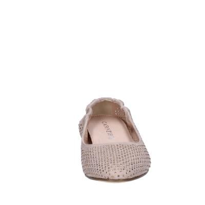 scarpe donna CAFè NOIR ballerine beige camoscio strass MEL501 BF513 In Saldo