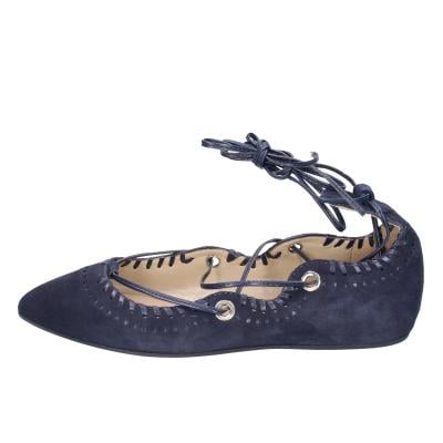 scarpe donna CAFè NOIR ballerine blu camoscio MED507 BF402 Nuova