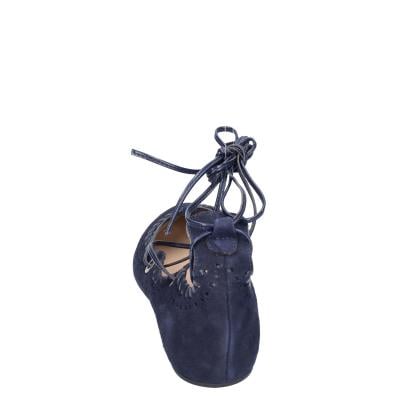 scarpe donna CAFè NOIR ballerine blu camoscio MED507 BF402 Nuova
