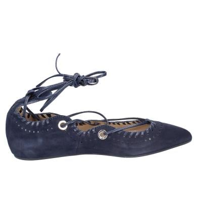 scarpe donna CAFè NOIR ballerine blu camoscio MED507 BF402 Nuova