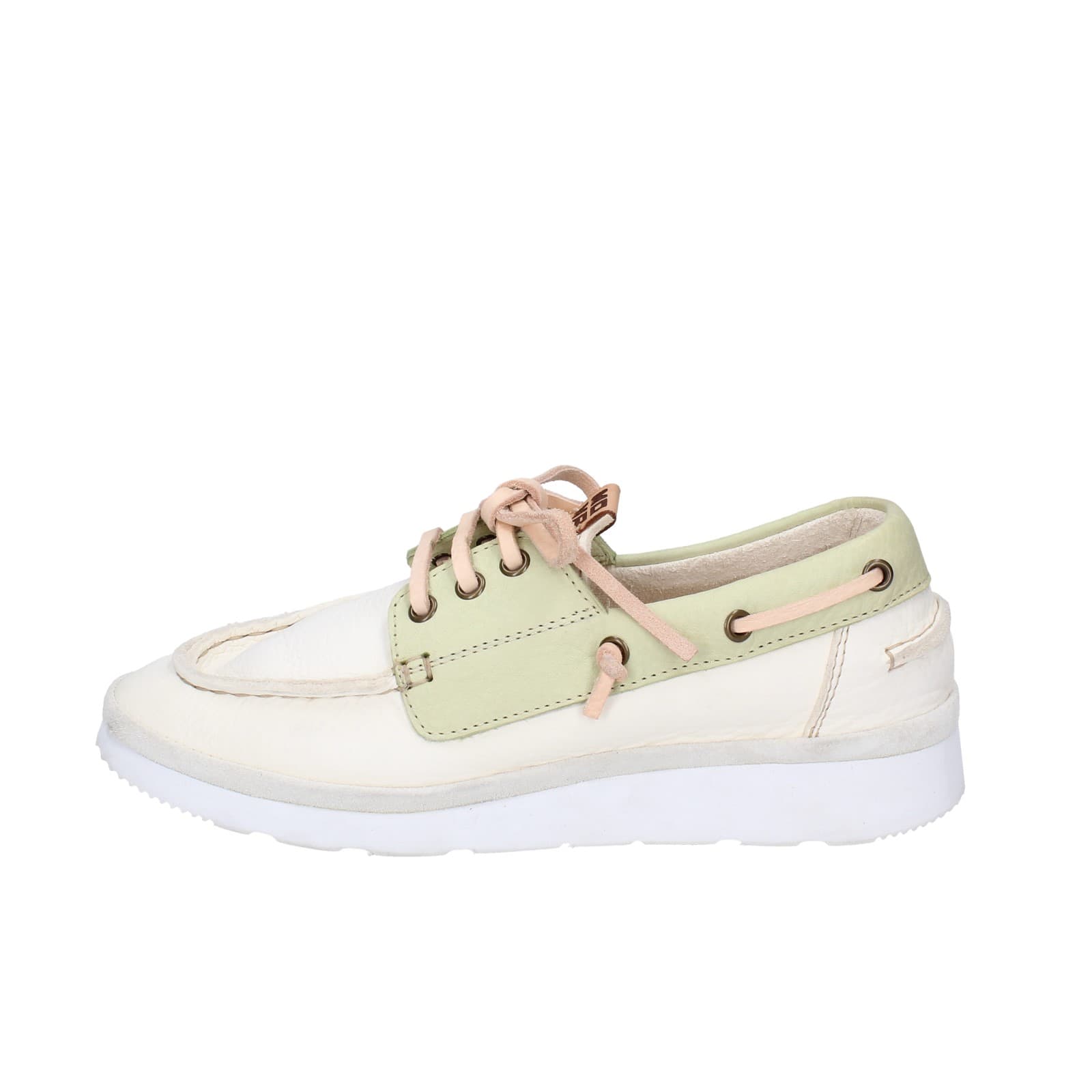 scarpe donna MOMA classiche bianco pelle verde 1AS407-YAC2 EZ870 Italia
