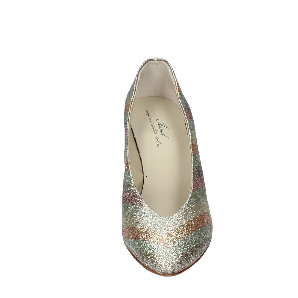 scarpe donna ANNIEL decollete oro glitter EY683 Economico