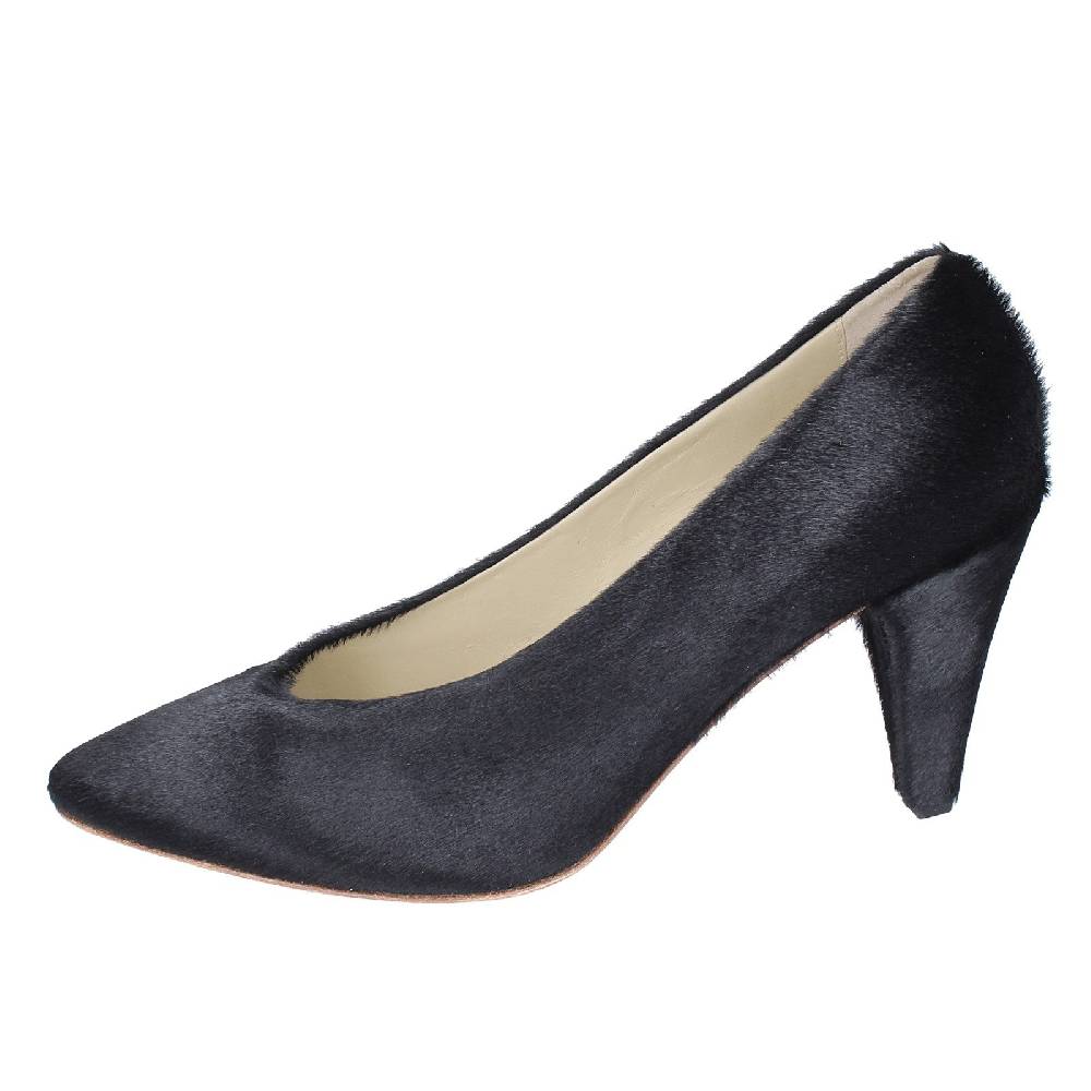 scarpe donna ANNIEL decollete nero cavallino EX252 In Vendita