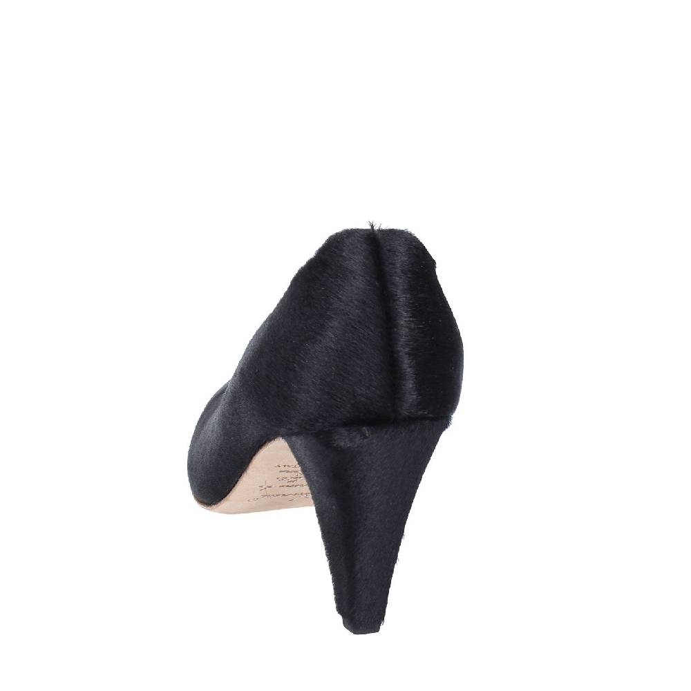 scarpe donna ANNIEL decollete nero cavallino EX252 In Vendita