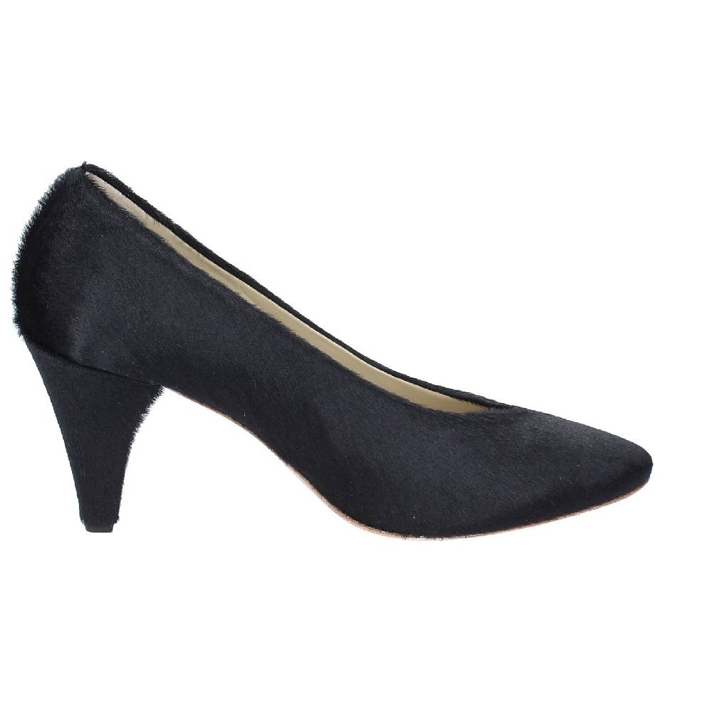scarpe donna ANNIEL decollete nero cavallino EX252 In Vendita
