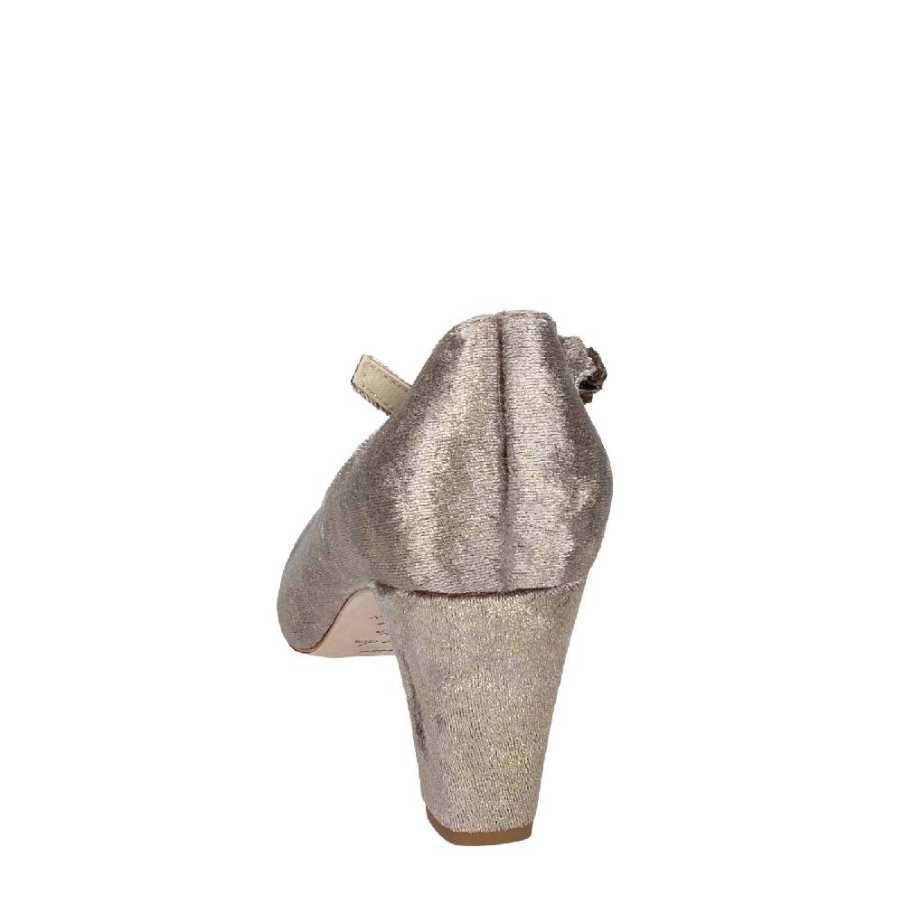 scarpe donna ANNIEL decollete beige velluto oro EX278 Hotsell