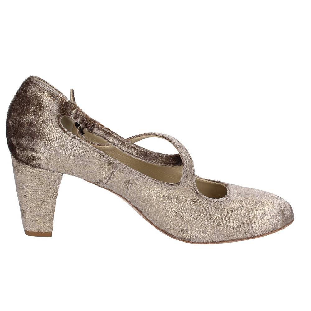 scarpe donna ANNIEL decollete beige velluto oro EX278 Hotsell